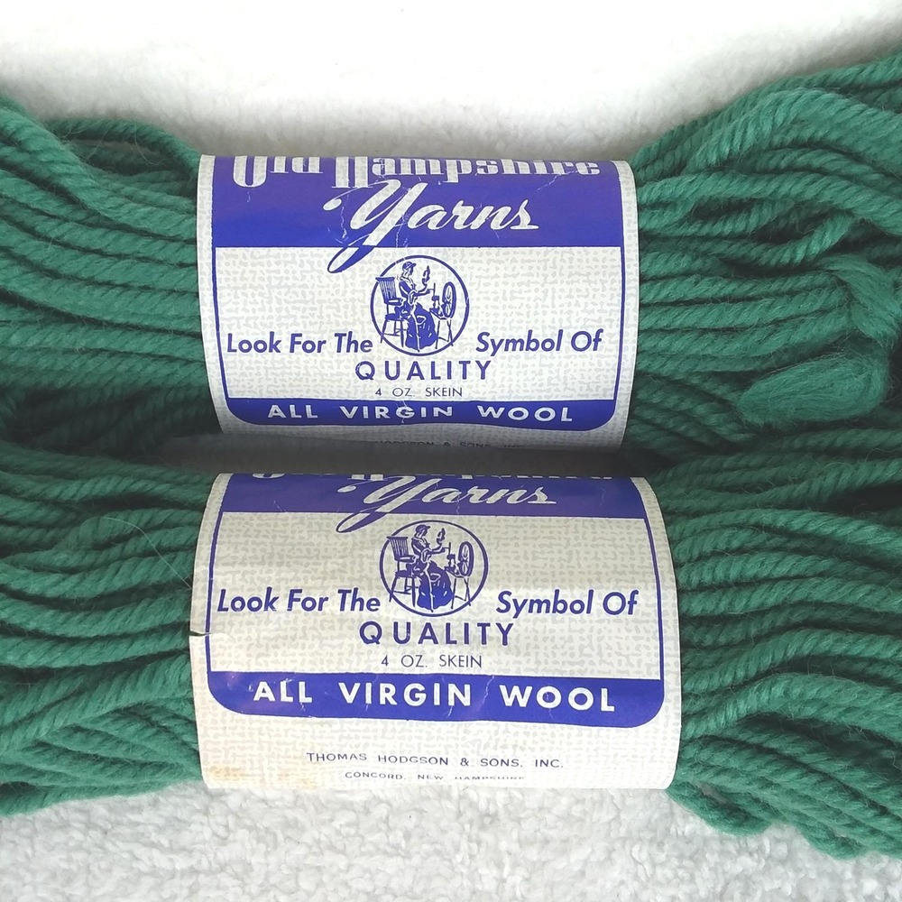 Vintage Old Hampshire Yarns‎ All Virgin Wool 4 oz Skein Teal Knitting Crafts USA